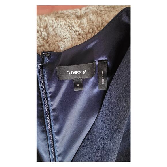 Theory Pavona Elevate Crepe Jumpsuit, Blue, Sexy V Neck, NYE Party, Sz 8 - Picture 4 of 11